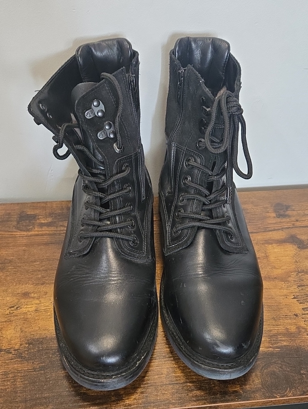 Pajar Men's Black Lace-Up & Fur Lined Side-Zip Leather Boots